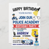 Personal Police Cop Party birthday invitation 招待状 (正面/裏面)