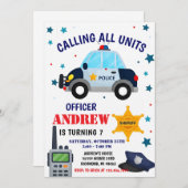 Personal Police Officer birthday party invitation 招待状 (正面/裏面)