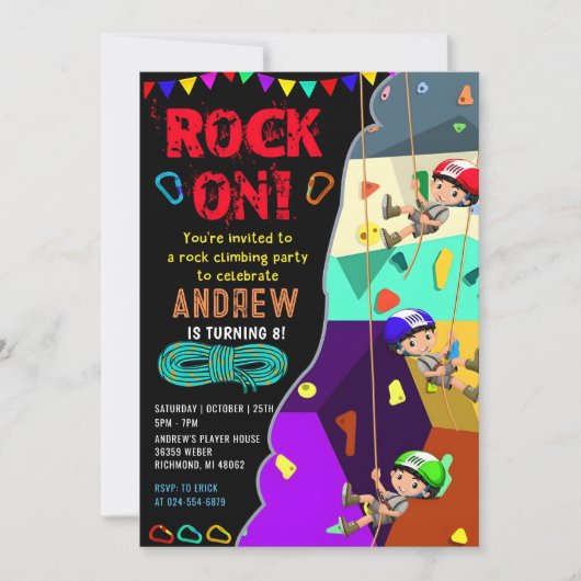 Personal Rock登山とフォト誕生日 招待状 (正面)