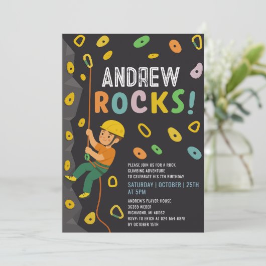 Personal Rock Climbing Birthday Party 招待状 (スタンド正面)