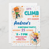 Personal Rock Climbing Birthday Party Invitation 招待状 (正面/裏面)