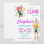 Personal Rock Climbing Birthday Party Invitation 招待状 (正面/裏面)