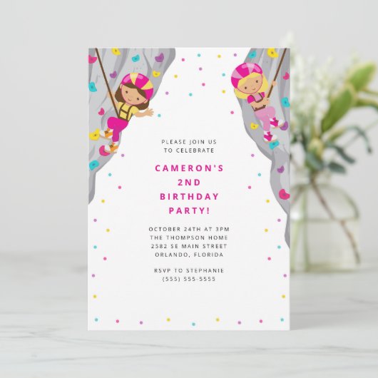 Personal Rock Climbing Birthday Party Invitation 招待状 (スタンド正面)