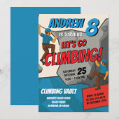 Personal Rock Climbing Birthday Party Invitation 招待状 (正面/裏面)