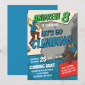 Personal Rock Climbing Birthday Party Invitation 招待状 (正面/裏面)