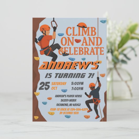 Personal Rock Climbing Birthday Party Invitation 招待状 (スタンド正面)