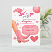 Personal Rodeo Pink Cowgirl Birthday Party 招待状 (スタンド正面)