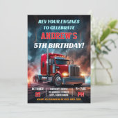 Personal Semi Truck Birthday Invitation 招待状 (スタンド正面)