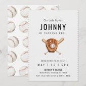 Personal Simple Baseball Birthday Party 招待状 (正面/裏面)