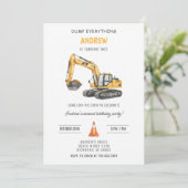 Personal Simple Modern Construction Birthday 招待状 (スタンド正面)