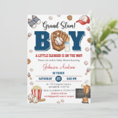 Personal Slumdunk Oh Boy Baseball Baby Shower 招待状 (スタンド正面)