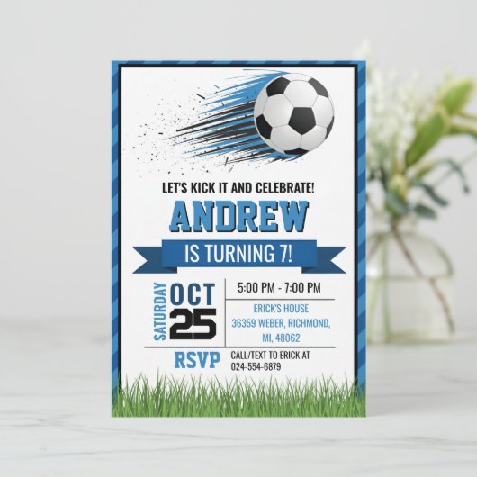 Personal Soccer Birthday Invitation 招待状 (スタンド正面)