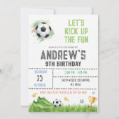 Personal Soccer Birthday Invitation Template 招待状 (正面)