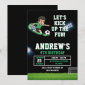 Personal Soccer Birthday Invitation Template 招待状 (正面/裏面)