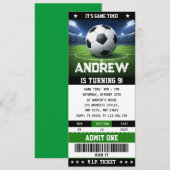 Personal Soccer game Ticket Birthday Invitation 招待状 (正面/裏面)