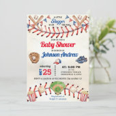 Personal Sport Baseball Baby Shower little slugger 招待状 (スタンド正面)