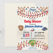 Personal Sport Baseball Baby Shower little slugger 招待状 (正面/裏面)