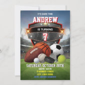 Personal Sport Birthday Printable Invitation 招待状 (正面)