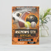 Personal Sports Birthday Printable All Sport 招待状 (スタンド正面)