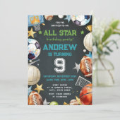 Personal Sports Birthday Printable Invitation 招待状 (スタンド正面)