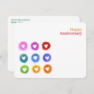 Personal Stationery: Rainbow Love hearts Note Card ノートカード