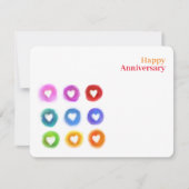 Personal Stationery: Rainbow Love hearts Note Card ノートカード (正面)