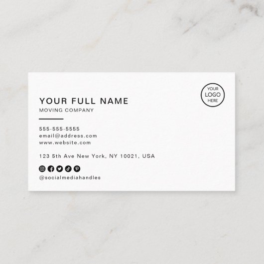 Personal Stylist QRコードロゴソーシャルメディア 名刺 (裏面)