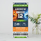 Personal Ticket Soccer Birthday Invitation for boy 招待状 (スタンド正面)