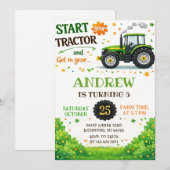 Personal Tractor Birthday party 招待状 (正面/裏面)