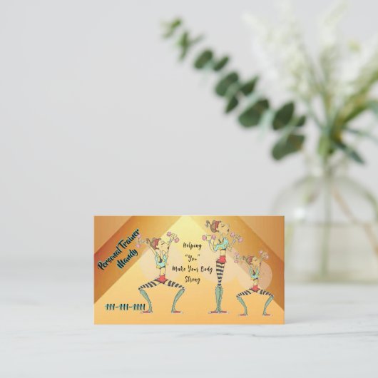 Personal Trainer 3.5" x 2.0" Business Card 名刺 (スタンド正面)