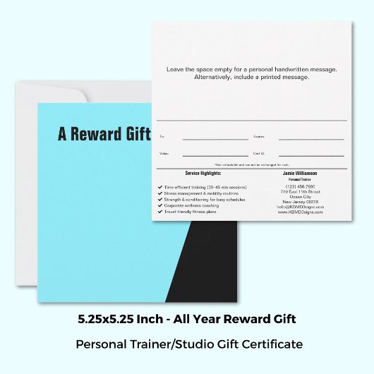 Personal Trainer Athletes Reward Gift Certificate