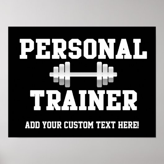 Personal Trainer Black and White Dumbell Training ポスター (正面)
