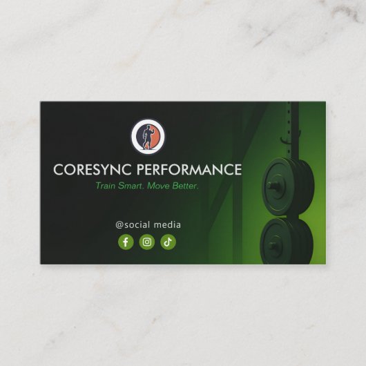 Personal Trainer Business | Elegant Black 名刺 (正面)