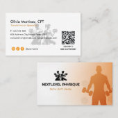 Personal Trainer Business | Orange White 名刺 (正面/裏面)