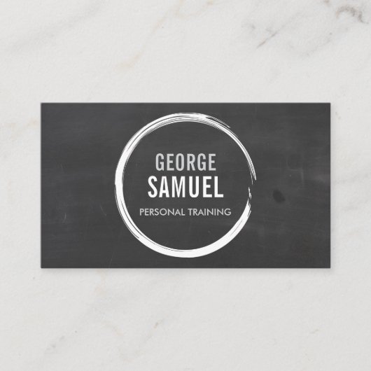 PERSONAL TRAINER CHALK SKETCH LOGO BUSINESS CARD 名刺 (正面)