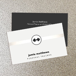 Personal Trainer Dumbbell Logo Fitness Instructor 名刺