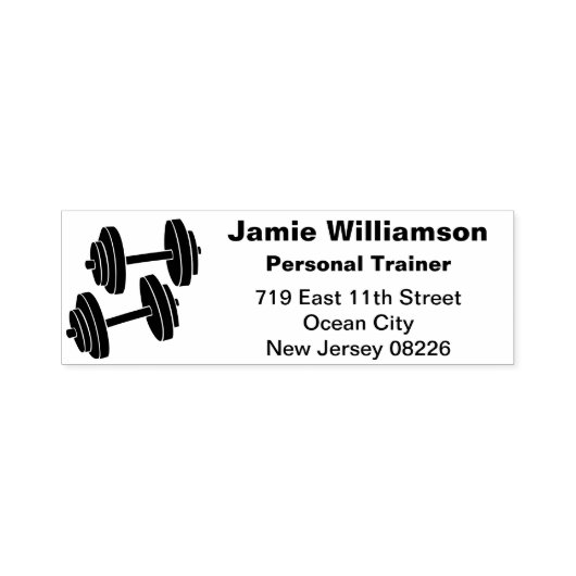 Personal Trainer Dumbbell Return Address セルフインキングスタンプ (デザイン)