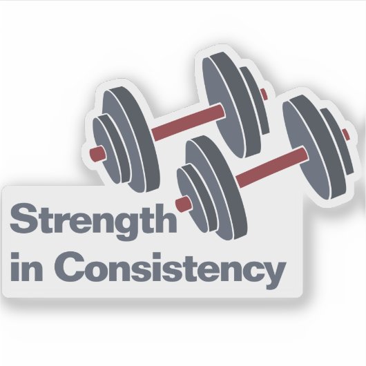 Personal Trainer Dumbbell Strength in Consistency シール (正面)