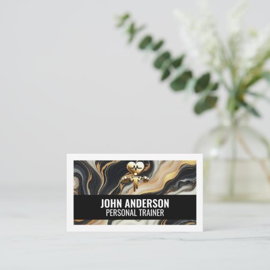 Personal Trainer fitness coach gym health modern 名刺 (スタンド正面)