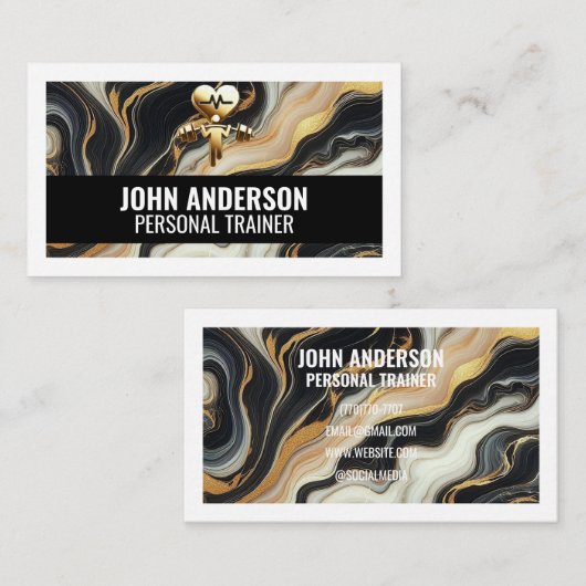 Personal Trainer fitness coach gym health modern 名刺 (正面/裏面)