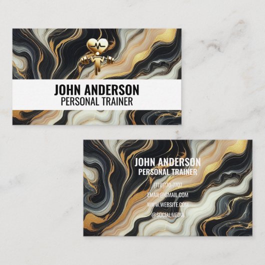 Personal Trainer fitness coach gym health modern 名刺 (正面/裏面)