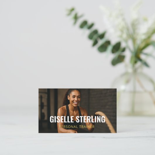 Personal Trainer Fitness Photo QR Code 名刺 (スタンド正面)