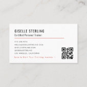 Personal Trainer Fitness Photo QR Code 名刺 (裏面)