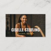 Personal Trainer Fitness Photo QR Code 名刺 (正面)