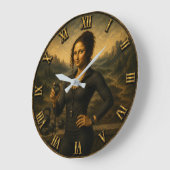 Personal Trainer Funny Mona Lisa Coach Gift ラージ壁時計 (傾斜)