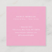 Personal Trainer Photo Collage Pink スクエア名刺 (裏面)