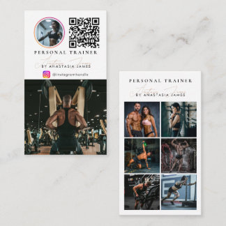 Personal Trainer Photo Feed Social Media QR Code 名刺