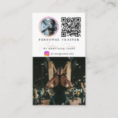 Personal Trainer Photo Feed Social Media QR Code 名刺 (正面)