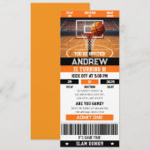 Personal Ultimate Basketball Birthday Event Passes 招待状 (正面/裏面)