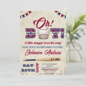 Personal Vintage Baseball Baby Shower All Star 招待状 (スタンド正面)